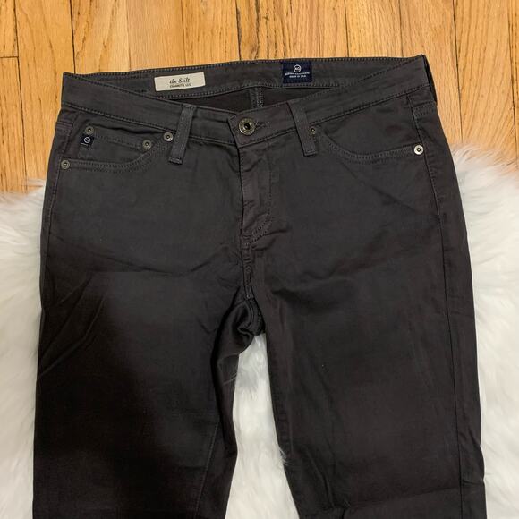 AG Adriano Goldschmied gray stretch stilt cigarette leg jeggings - Picture 2 of 9